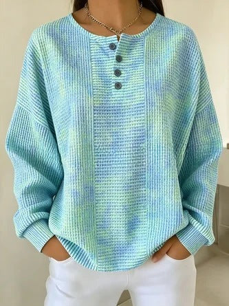 3D digital printing four-button stand-up collar T-shirt women's m303206-2