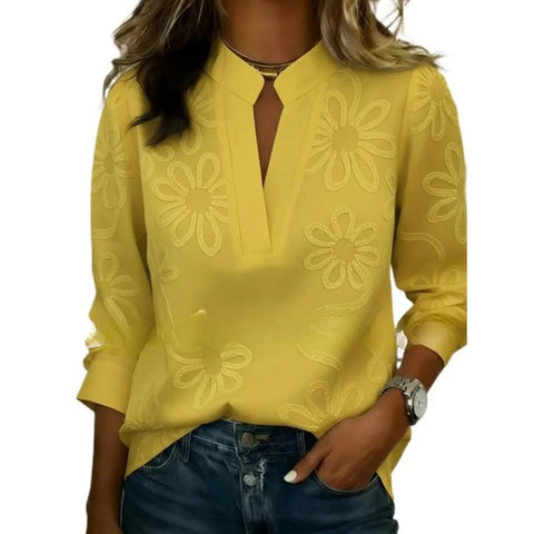 Digital printing casual pullover versatile spring and summer new shirt top m302788