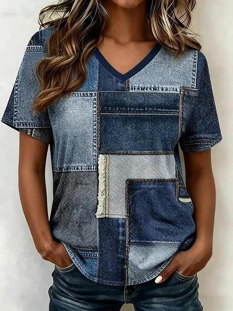 Loose T-shirt women's crew neck top m303073-3