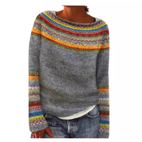 Neuer Pullover mit Rundhalsausschnitt, farblich passender, lockerer, modischer Pullover, Strickpullover m300454 