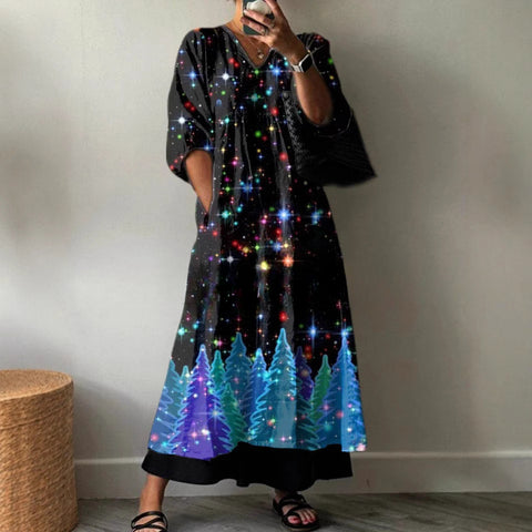 Combinaison décontractée à col en V et imprimé tie-dye pour femme, longueur moyenne et longue, m301302 