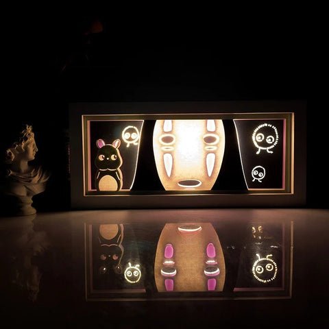 Spirited Away No Face man Paper Carving Lamp Photo Frame