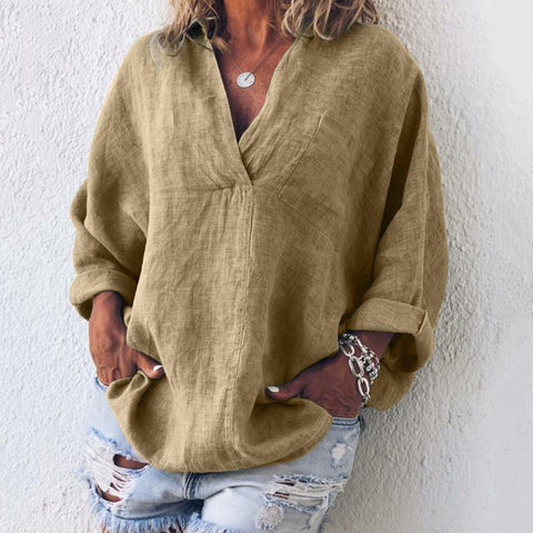 Pull-over à manches longues et col en V pour femme (M301324) 