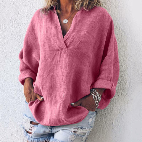 Pull-over à manches longues et col en V pour femme (M301324) 