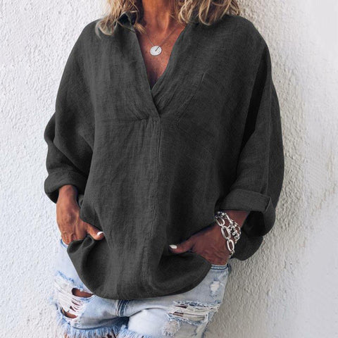 Pull-over à manches longues et col en V pour femme (M301324) 
