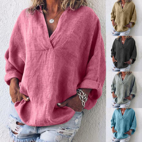 Pull-over à manches longues et col en V pour femme (M301324) 