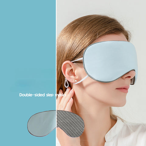 Masque pour les yeux en soie glacée pour femme avec oreilles pendantes, masque pour les yeux respirant double face chaud et frais, masque pour les yeux de sommeil bloquant la lumière extérieure, m3330671 
