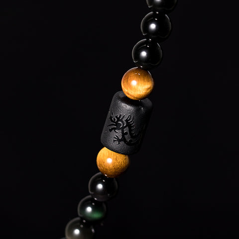 Natürliche Kristall Regenbogen Auge Obsidian Armband Halskette Dual-Purpose Männer und Frauen 108 Buddha Perlen Sicherheit Kürbis m3331308