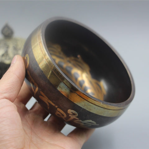 Bol chantant en cuivre fait main au Népal, bol chantant Bouddha, bol chantant en cuivre, bol de yoga, bol chantant pour thérapie sonore, ornement m3331266 