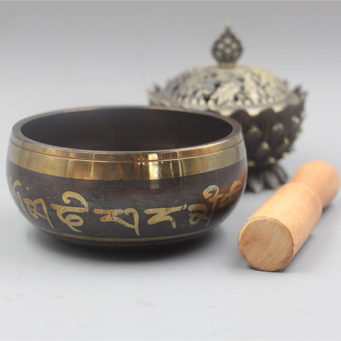 Bol chantant en cuivre fait main au Népal, bol chantant Bouddha, bol chantant en cuivre, bol de yoga, bol chantant pour thérapie sonore, ornement m3331266 