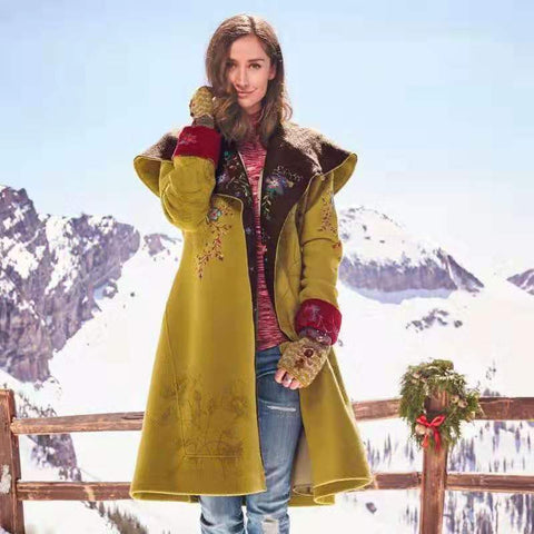 Medium and long printed top, long-sleeved woolen jacket FF303327