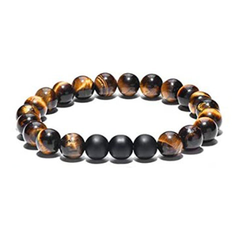 Elastisches Armband aus schwarzem Gallenstein, Totenkopf-Anhänger, natürliches Türkis, Tigerauge, Quaste, Kristall, Vulkanstein, Perlenarmband m3331320