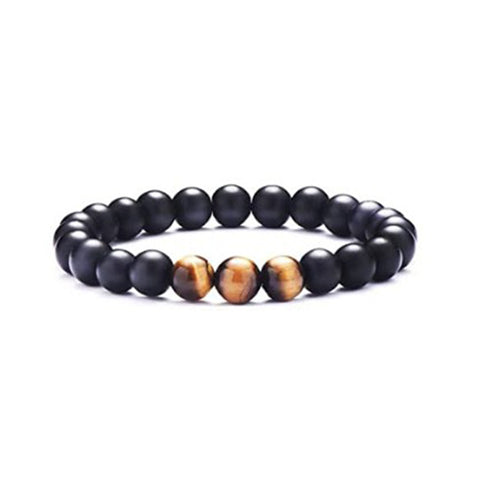 Elastisches Armband aus schwarzem Gallenstein, Totenkopf-Anhänger, natürliches Türkis, Tigerauge, Quaste, Kristall, Vulkanstein, Perlenarmband m3331320