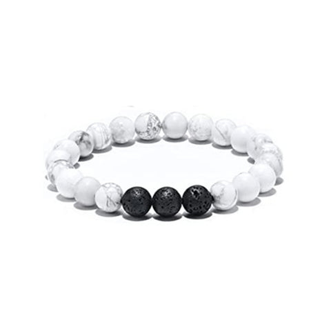 Elastisches Armband aus schwarzem Gallenstein, Totenkopf-Anhänger, natürliches Türkis, Tigerauge, Quaste, Kristall, Vulkanstein, Perlenarmband m3331320