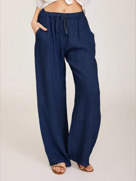 Casual cotton and linen loose yoga trousers for women m301569