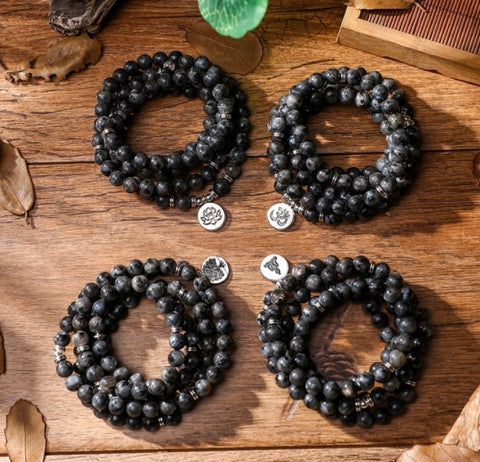 108 Pulverkristallarmbänder, Halskette Lotusanhängerarmband Buddha-Perlenkette m3331299