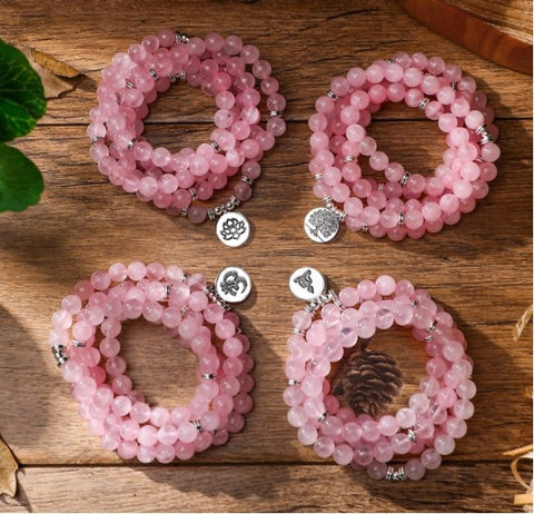 108 Pulverkristallarmbänder, Halskette Lotusanhängerarmband Buddha-Perlenkette m3331299
