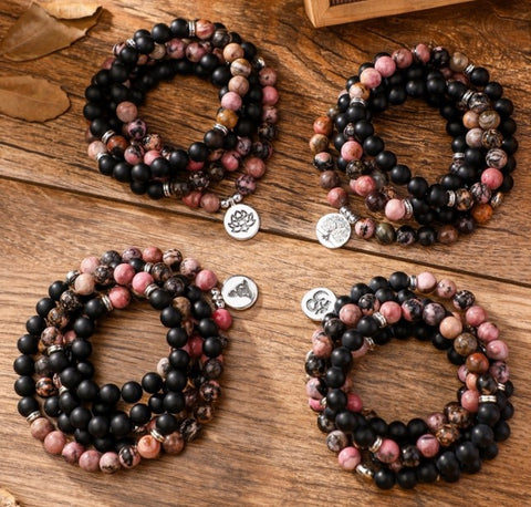 108 Pulverkristallarmbänder, Halskette Lotusanhängerarmband Buddha-Perlenkette m3331299