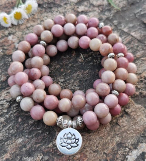 108 Pulverkristallarmbänder, Halskette Lotusanhängerarmband Buddha-Perlenkette m3331299