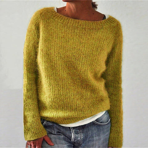 Einfarbiger Basic-Pullover Strickpullover m300507 