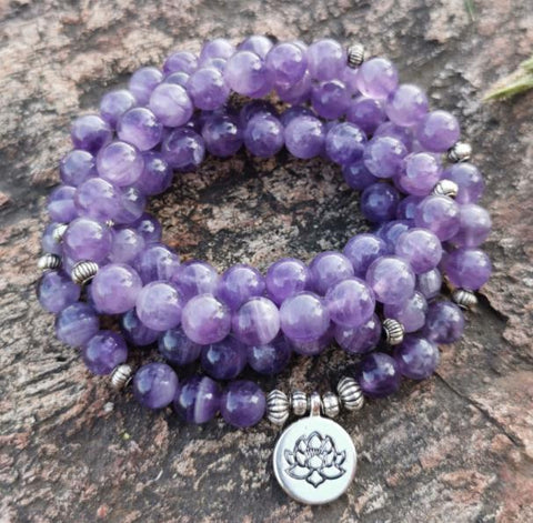108 Pulverkristallarmbänder, Halskette Lotusanhängerarmband Buddha-Perlenkette m3331299
