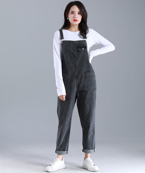 Denim overalls women's large size FF303316
