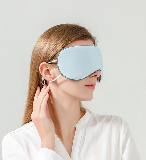 Masque pour les yeux en soie glacée pour femme avec oreilles pendantes, masque pour les yeux respirant double face chaud et frais, masque pour les yeux de sommeil bloquant la lumière extérieure, m3330671 