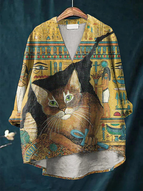 Lässiges Damen-T-Shirt mit Rundhalsausschnitt und lockerem Druck in großen Größen m301276 