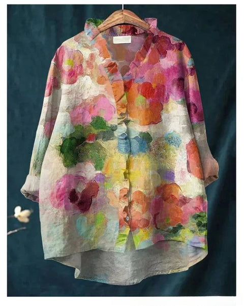 T-shirt ample à col ras du cou pour femme, grande taille, décontracté, imprimé, m301365 