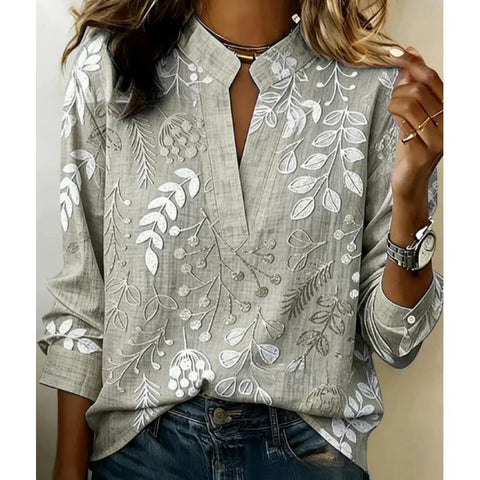 Digital printing casual pullover versatile spring and summer new shirt top m302788