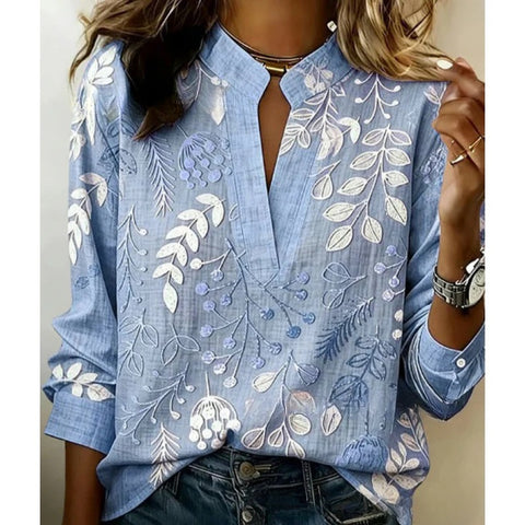 Digital printing casual pullover versatile spring and summer new shirt top m302788