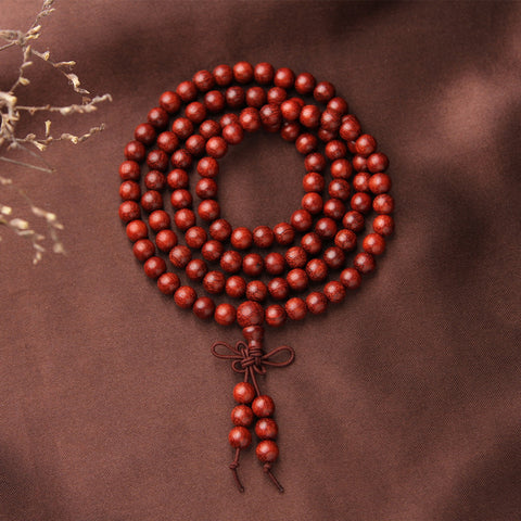 High-density old material lobular red sandalwood bracelet 108 high-oil smooth-grain Zambia blood sandalwood Buddha beads m3331319