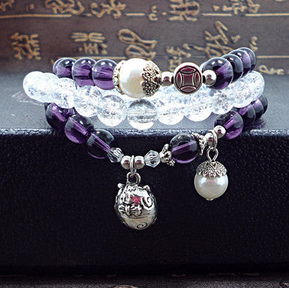 Natural stone crystal bracelet female Wangfu stone agate garnet m3331298