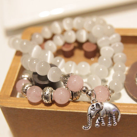 Natural stone crystal bracelet female Wangfu stone agate garnet m3331298