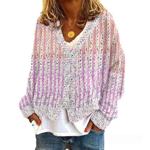 New Christmas abstract print casual cape jacket cardigan sweater m301665