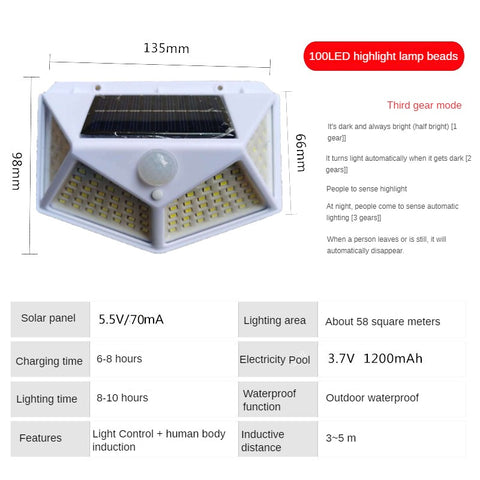 Neue Solar-Gartenbeleuchtung Induktionslampe Haushaltswandlampe wasserdichte superhelle LED-Lampe m3330916