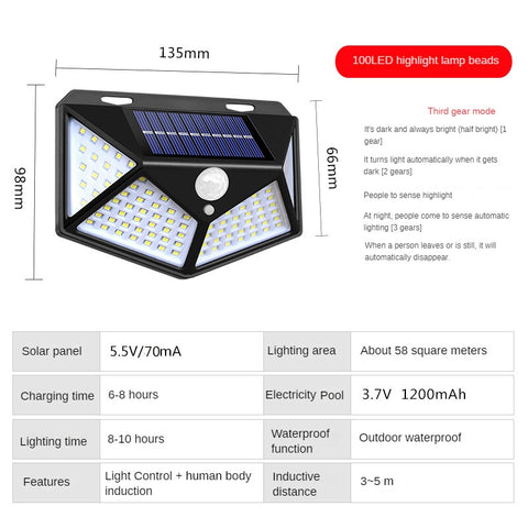 Neue Solar-Gartenbeleuchtung Induktionslampe Haushaltswandlampe wasserdichte superhelle LED-Lampe m3330916