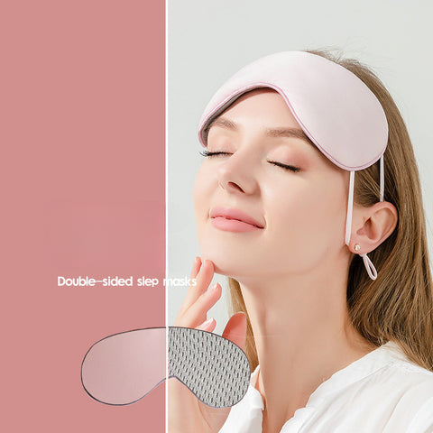 Masque pour les yeux en soie glacée pour femme avec oreilles pendantes, masque pour les yeux respirant double face chaud et frais, masque pour les yeux de sommeil bloquant la lumière extérieure, m3330671 