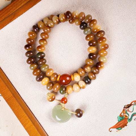 Dunhuang Feitian 108 Bodhi-Samen-Buddha-Perlenarmband Wentian Weißer Jade-Bodhi-Samen Chinesischer männlicher Rosenkranz Wenwan Handheld M3331306