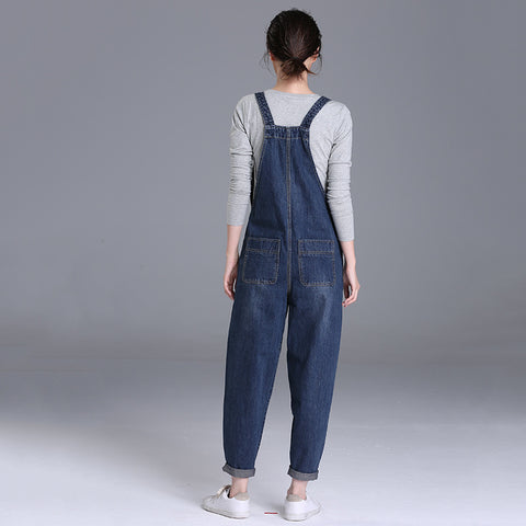 Denim overalls women's large size FF303316