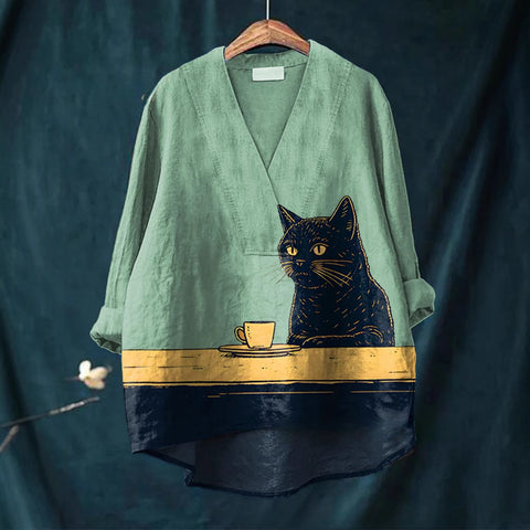 Lässiges Damen-T-Shirt mit Rundhalsausschnitt und lockerem Druck in großen Größen m301276 