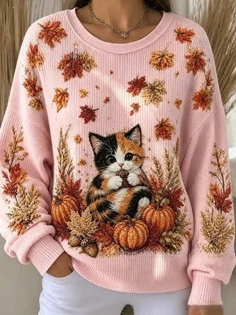 Autumn shoulder crew neck sweater 3D digital printing crew neck FF303419 01