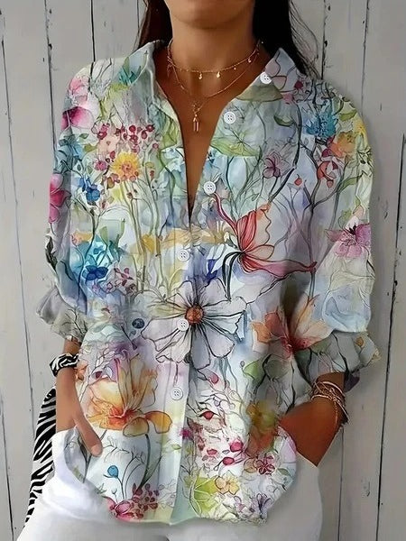 Women's creative fashion floral shirt m302729