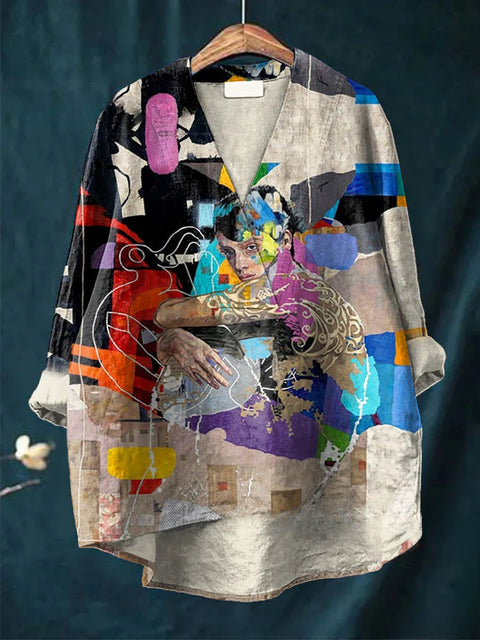 Lässiges Damen-T-Shirt mit Rundhalsausschnitt und lockerem Druck in großen Größen m301276 