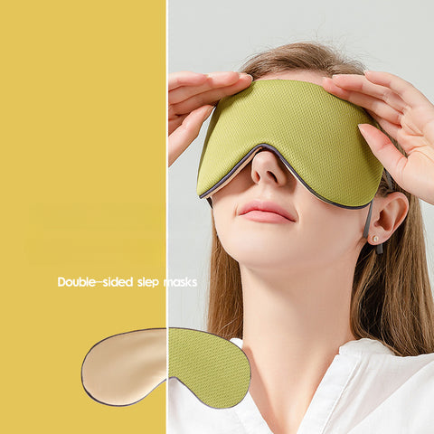 Masque pour les yeux en soie glacée pour femme avec oreilles pendantes, masque pour les yeux respirant double face chaud et frais, masque pour les yeux de sommeil bloquant la lumière extérieure, m3330671 