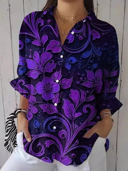 Women's creative fashion floral shirt m302729
