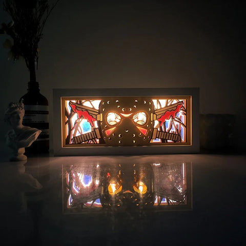 Evil Clown Horror Series Paper Carving Lamp Photo Frame