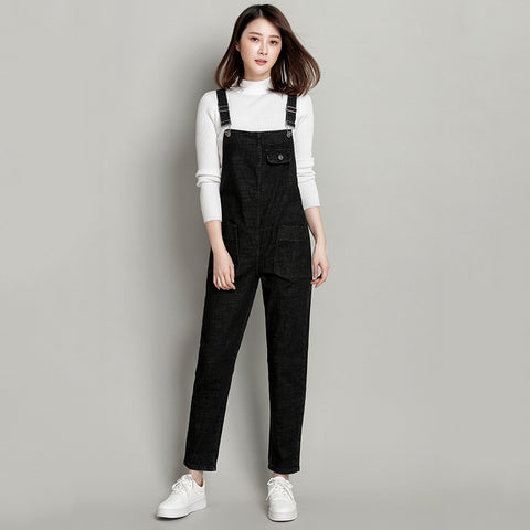 Denim overalls women's large size FF303316