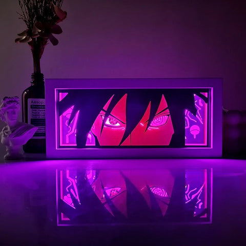 NARUTO anime Uchiha Sasuke Paper Carving Lamp Photo Frame