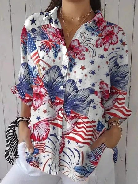 Women's creative fashion floral shirt m302729